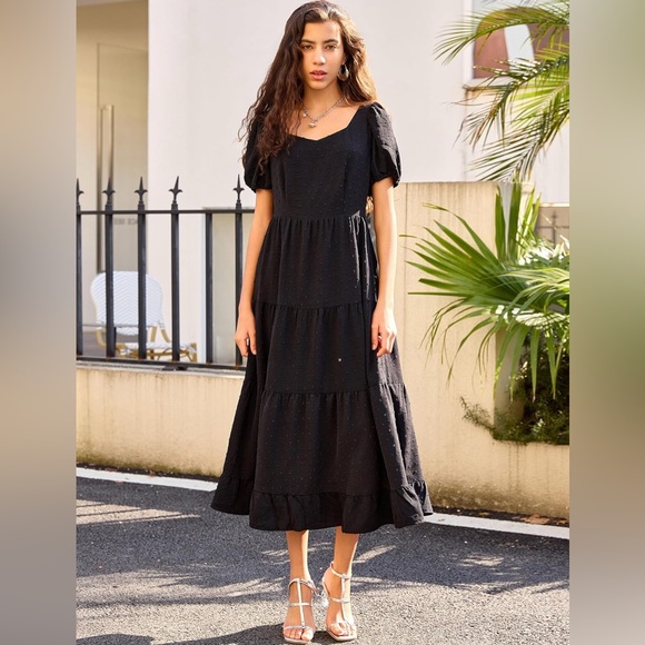 Short Sleeve Maxi Dress Casual Spring Summer Boho Elastic Loose Fit Casu… - Picture 2 of 13